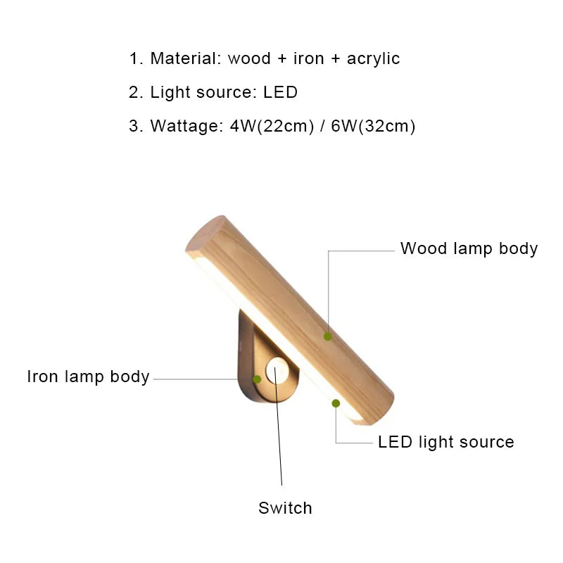 LED-Wandaufkleber aus Holz WoodGlow – Natürliche Eleganz für das Schlafzimmer