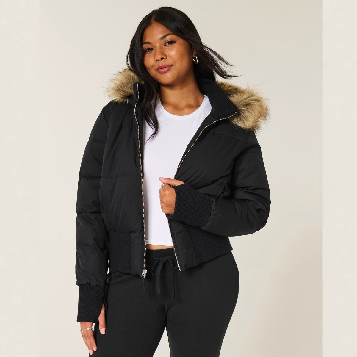 Damen Elegante Gesteppte Winterjacke