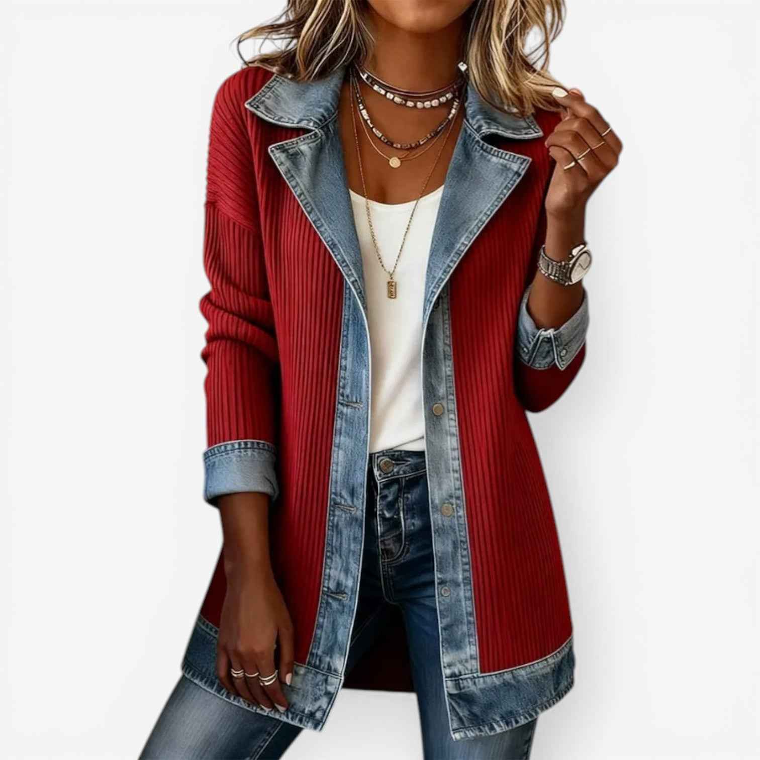 Emilia | Blazer aus Denim-Mix