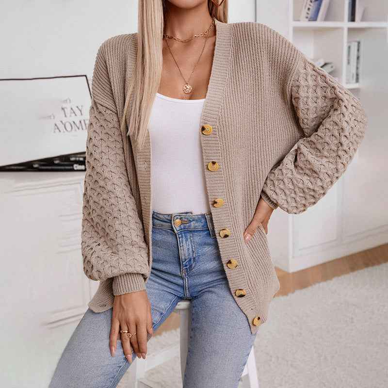 Damen-Strickcardigan im Vintage-Stil, in lockerer Passform, einfarbig