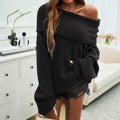 Kuscheliger schulterfreier Langarm-Pullover Damen