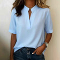 Damen Oberteil Leger mit Cut-Outs & V-Ausschnitt Kurzarm