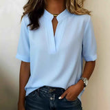 Damen Oberteil Leger mit Cut-Outs & V-Ausschnitt Kurzarm