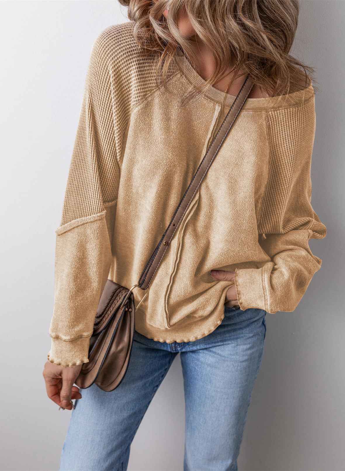 PRECIOUS™ Gemütliches, lässiges Rundhals-Langarm-Sweatshirt