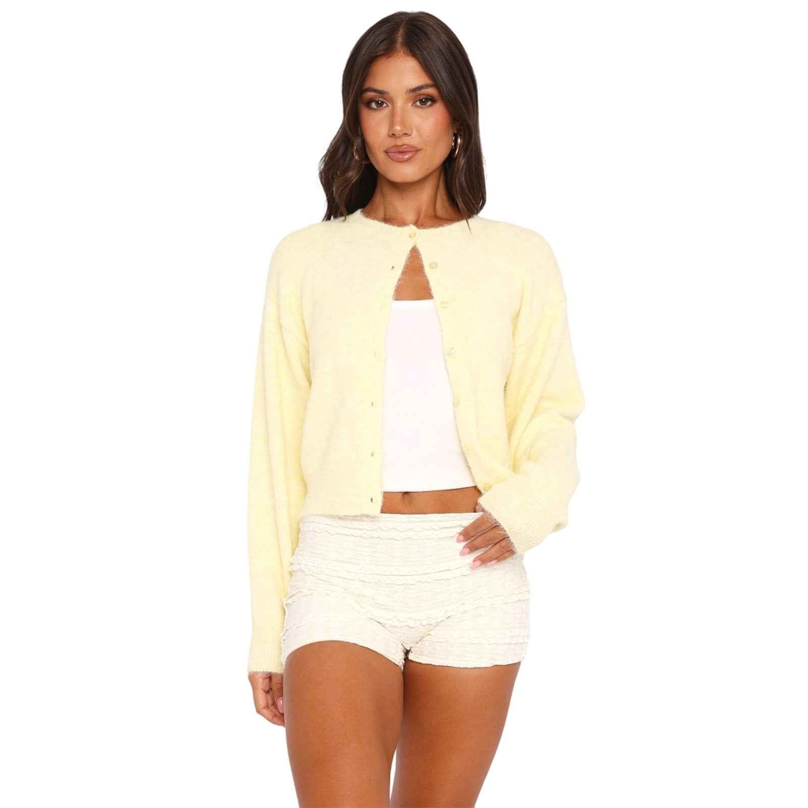 SHASA™ Lässiger, kurzgeschnittener Langarm-Cardigan – Müheloser Alltagsstil