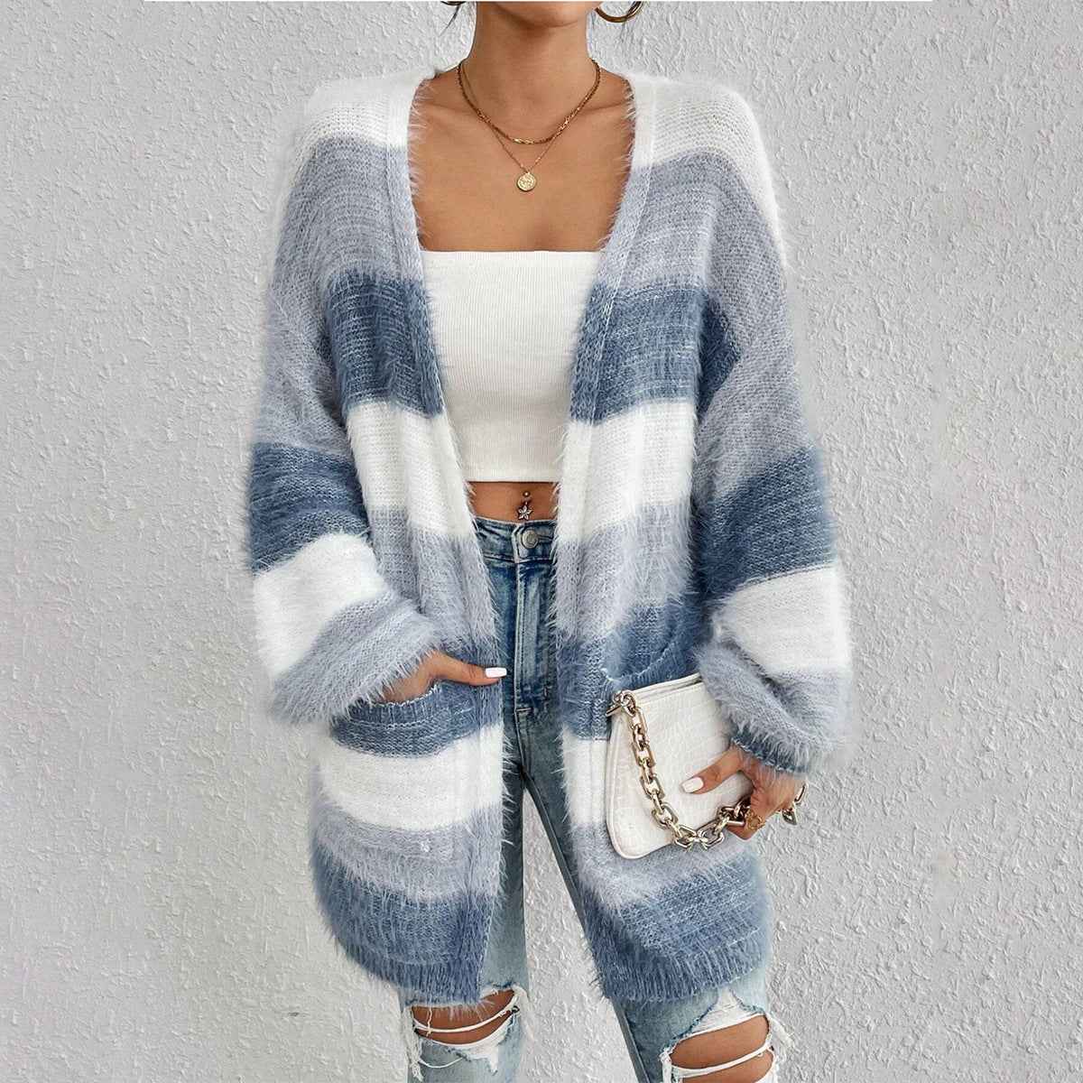 JULIETA™ Ultra-Soft Offener Frontcardigan mit Langarm und Flauschigem Stoff
