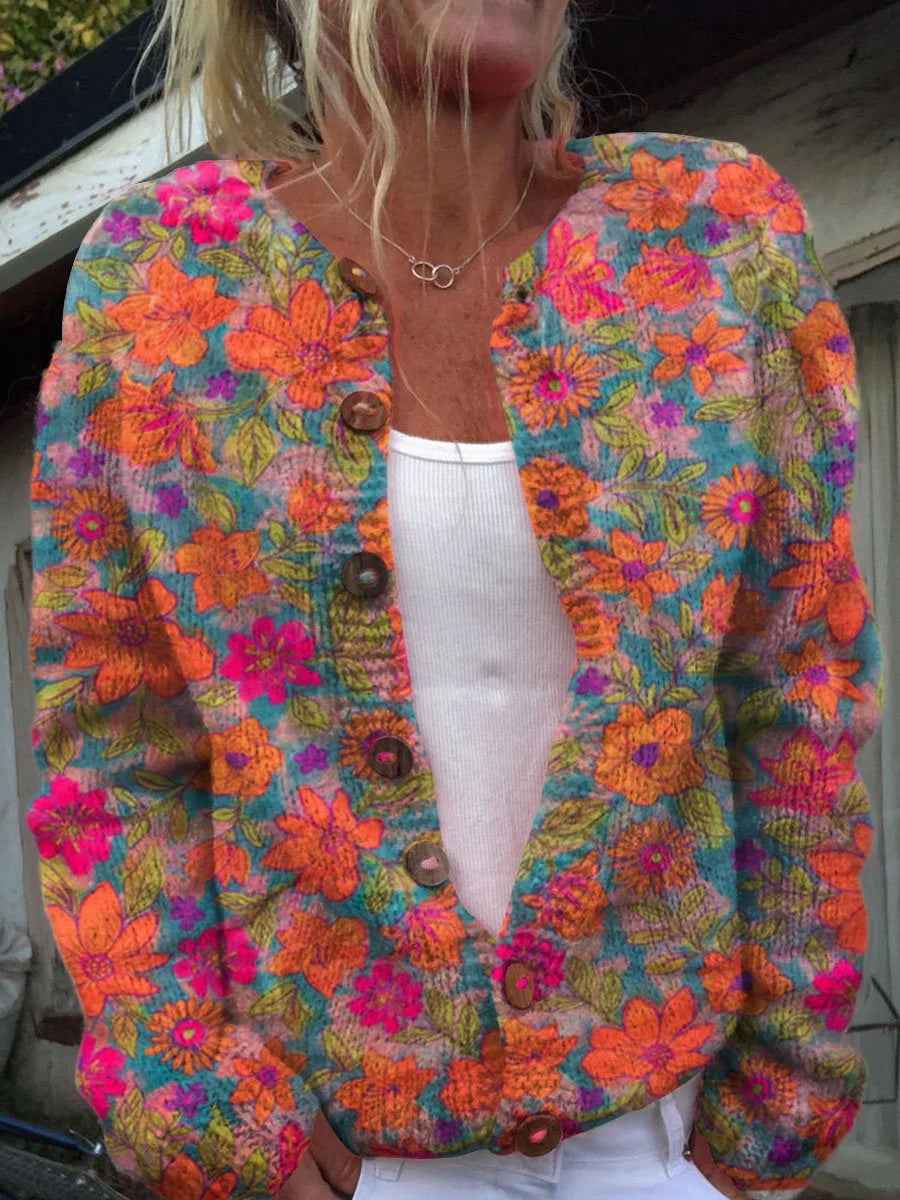 Chic und Casual Damen-Cardigan mit Digitaldruck