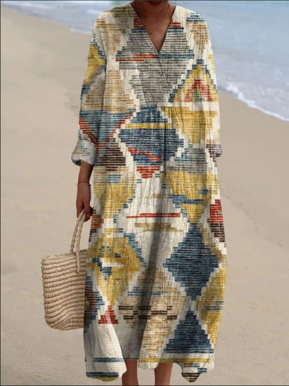 Naïa | Elegantes Boho-Kleid mit einzigartigen ethnischen Mustern für einen lässigen und stilvollen Look