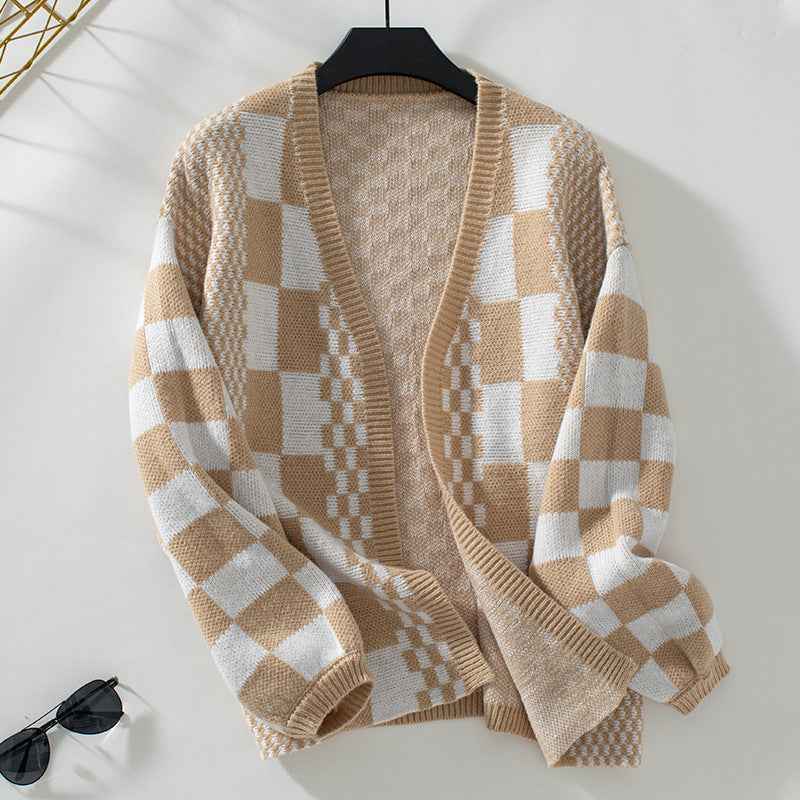 Lässige Passform Strickcardigan mit Laternenärmeln