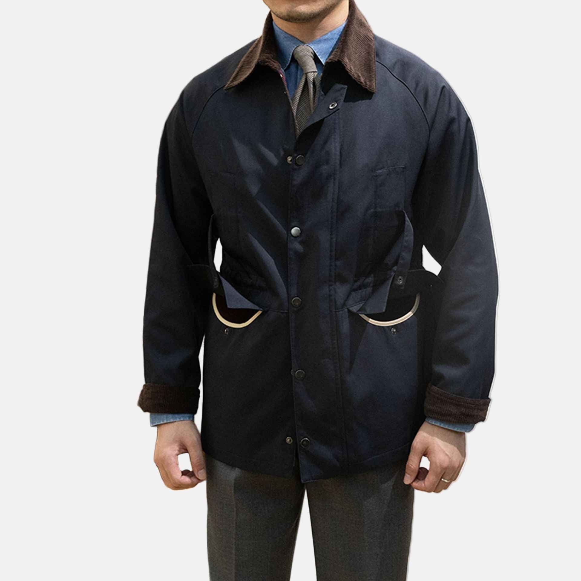 Navy Baumwolljacke Noah im klassischen Stil