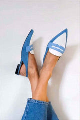 Elegante blaue Slingback-Loafer für einen gepflegten Alltagslook