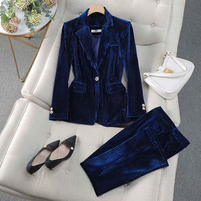 Grace | Elegantes Damen-Loungeshirt-Set mit langer Blazer