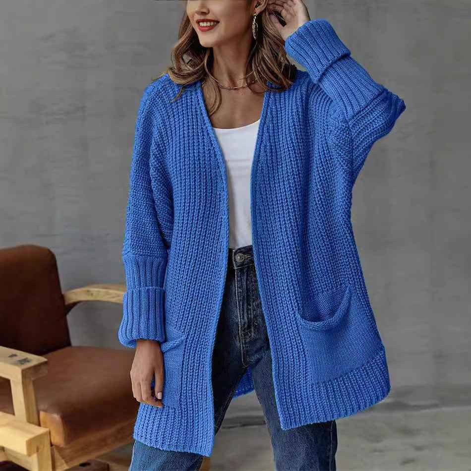 Damen gestrickter Cardigan im Vintage-Stil – Casual-Langarm