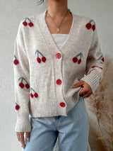 Eleganter Langarm-Cardigan mit Knöpfen vorne Damen