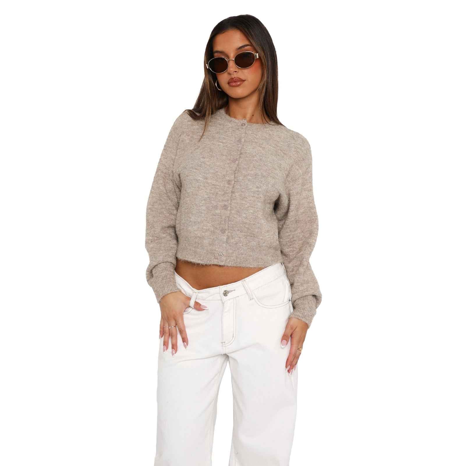 SHASA™ Lässiger, kurzgeschnittener Langarm-Cardigan – Müheloser Alltagsstil