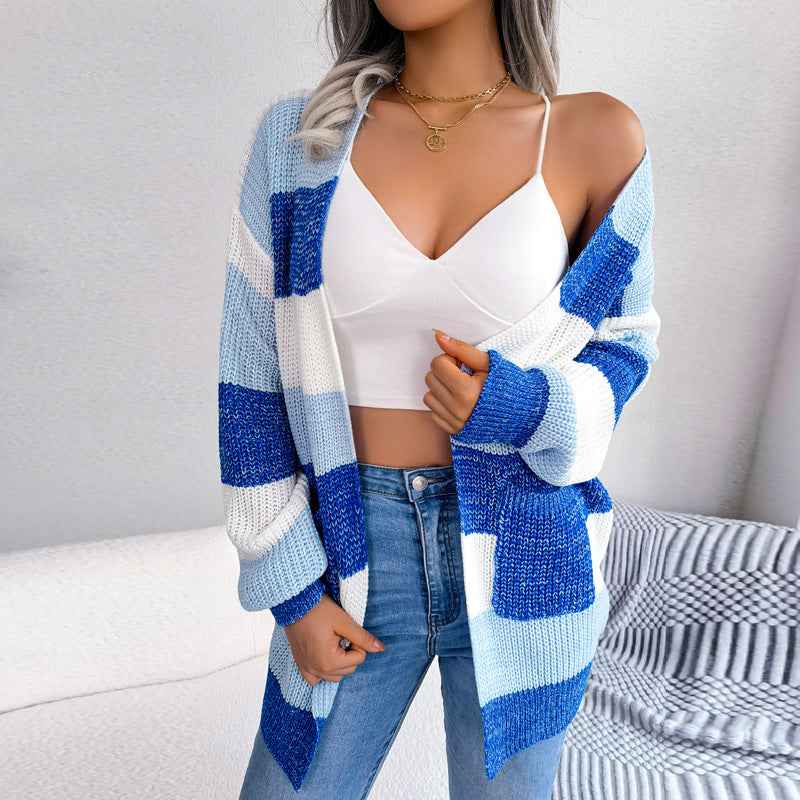 Damen-Cardigan mit Laternenärmeln, lässig