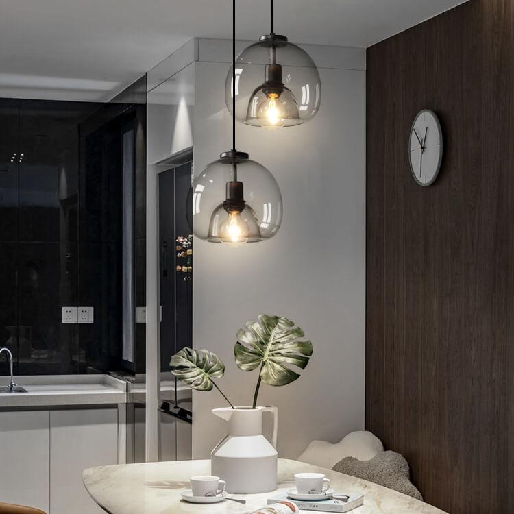 Rauchglas Pendelleuchte - Mundgeblasenes Glasdesign