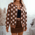 Gemütlicher Damen-Strickcardigan im Vintage-Blumenmuster