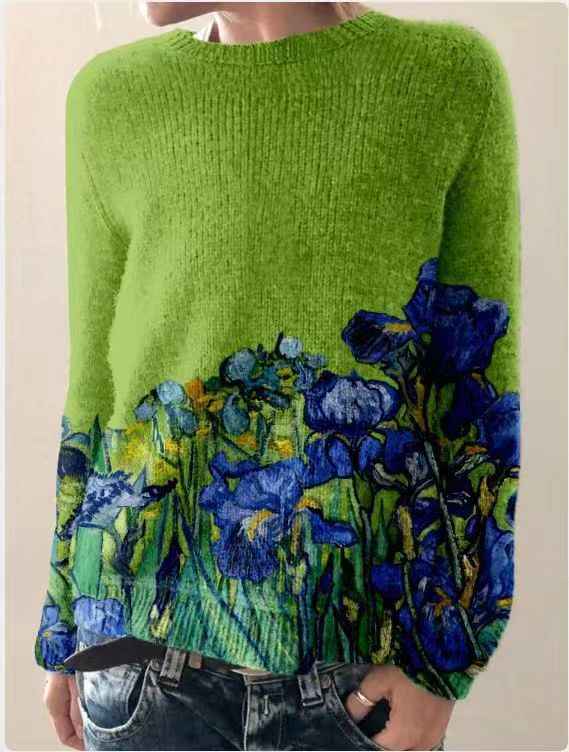 Eleganter Damen-Pullover mit liebevoller Blumenbestick