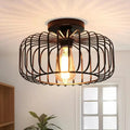 Lampada da soffitto industriale per gabbia per uccelli di stile in nero elegante