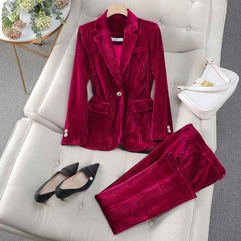 Grace | Elegantes Damen-Loungeshirt-Set mit langer Blazer