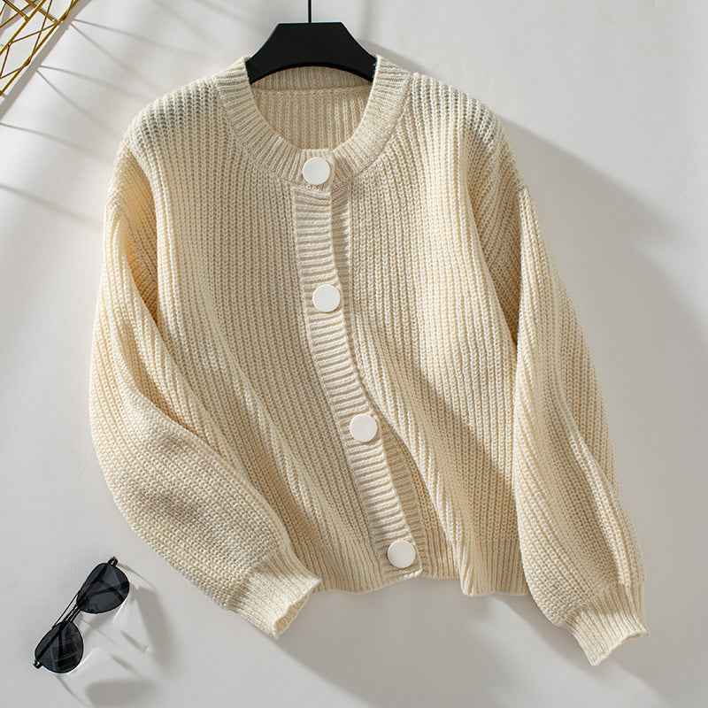 Damen-Kuscheliger Strickcardigan mit Knöpfen