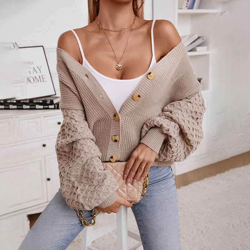 Damen-Strickcardigan im Vintage-Stil, in lockerer Passform, einfarbig