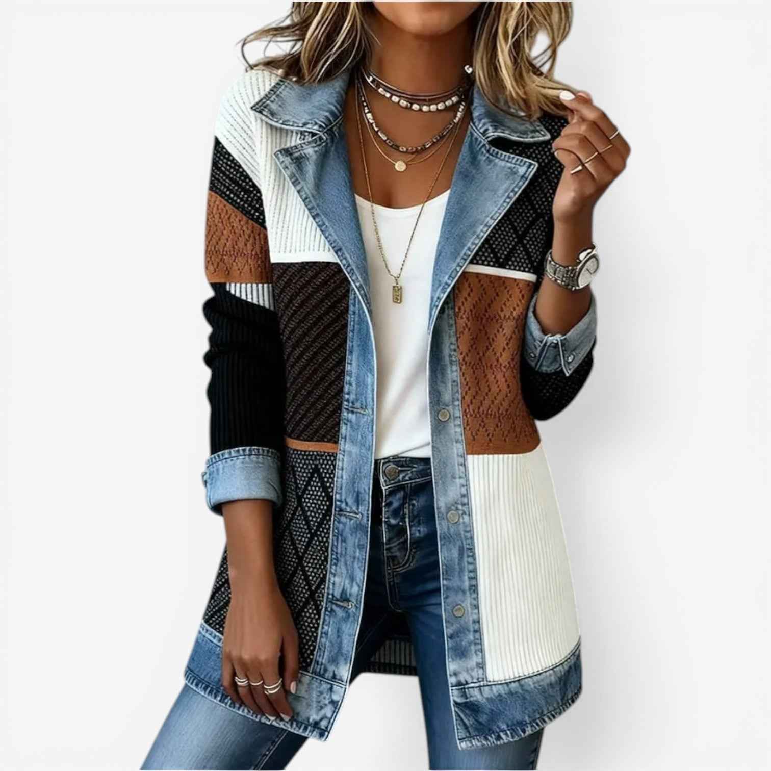 Emilia | Blazer aus Denim-Mix