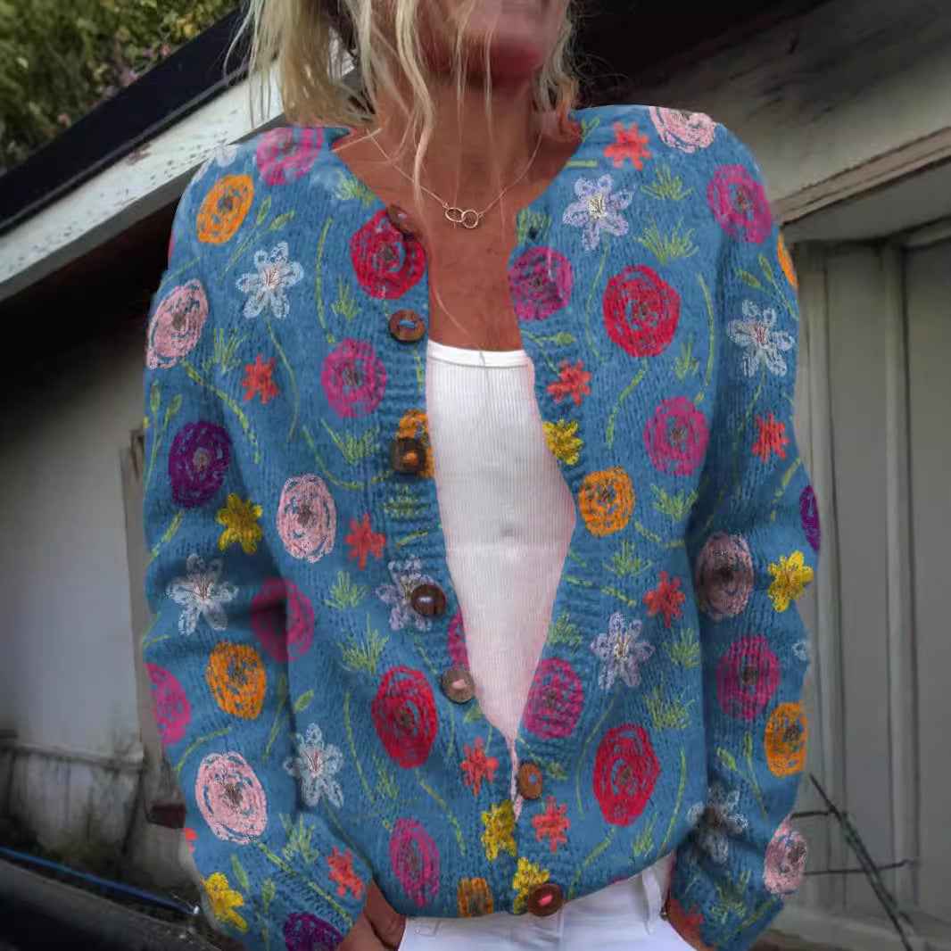 Chic und Casual Damen-Cardigan mit Digitaldruck