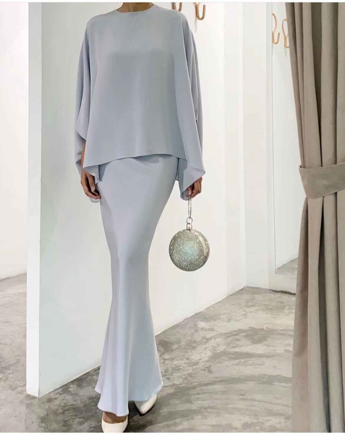 Elegantes Zweiteiliger Perlen-Bodenlanges Abendkleid für atemberaubende Anlässe