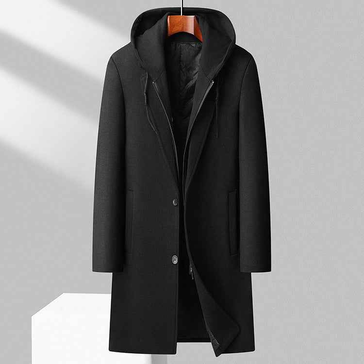 Alessio Elegante Wolljacke mit Kapuze