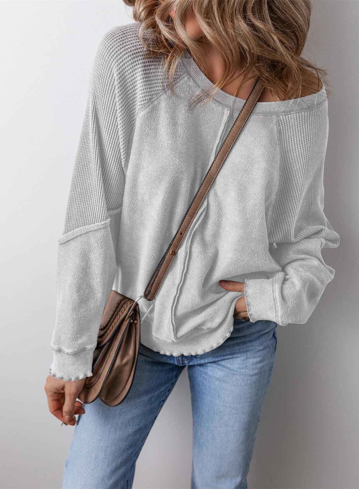 PRECIOUS™ Gemütliches, lässiges Rundhals-Langarm-Sweatshirt