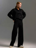 Frotteeklammusensatz für Damen in Rubinrot - Bequeme Winterschnitt-Loungewear