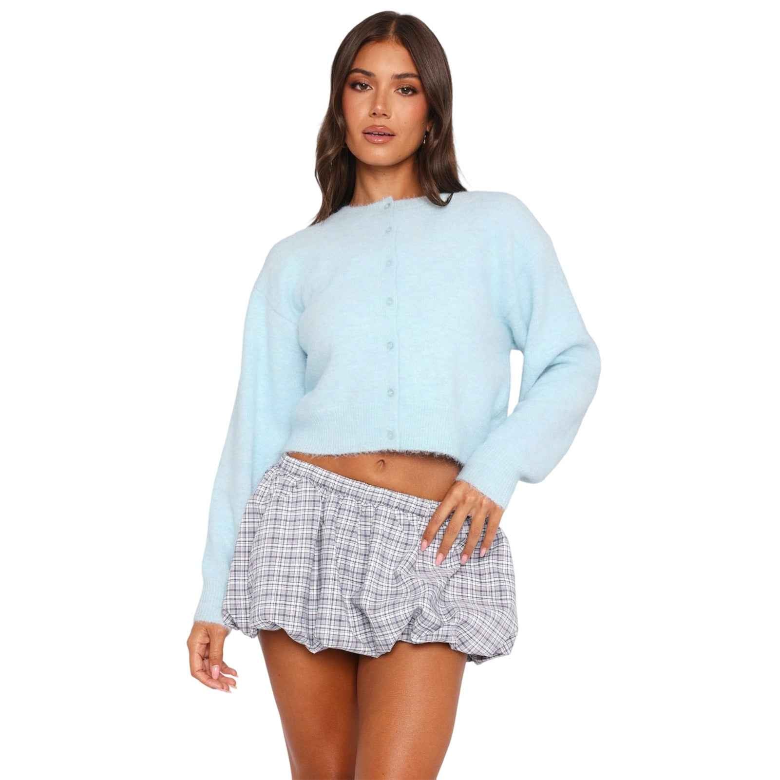 SHASA™ Lässiger, kurzgeschnittener Langarm-Cardigan – Müheloser Alltagsstil