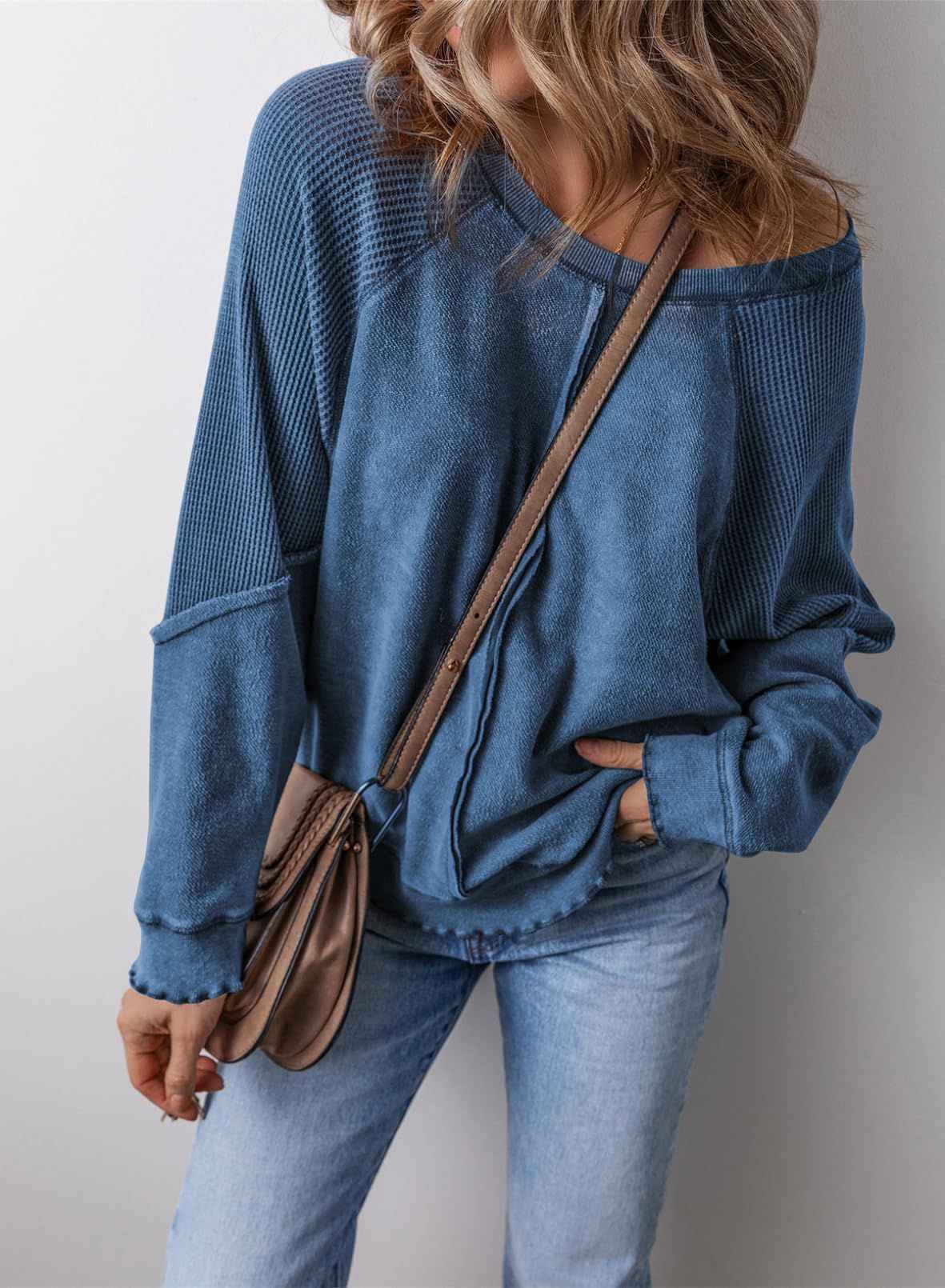 PRECIOUS™ Gemütliches, lässiges Rundhals-Langarm-Sweatshirt