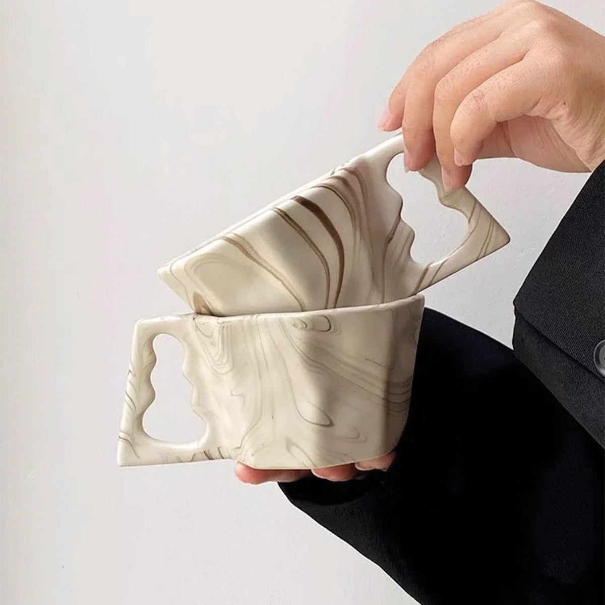 Achteckige Elegantissima Tasse | Elegantes Trinkgeschirr für einen modernen und raffinierten Stil