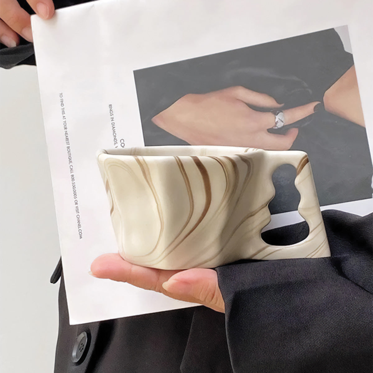 Achteckige Elegantissima Tasse | Elegantes Trinkgeschirr für einen modernen und raffinierten Stil