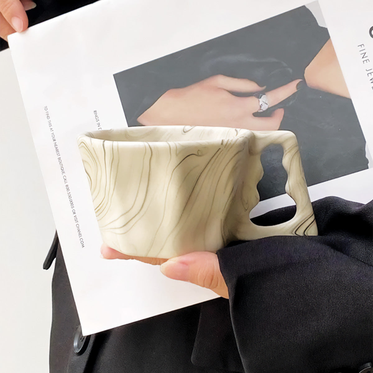 Achteckige Elegantissima Tasse | Elegantes Trinkgeschirr für einen modernen und raffinierten Stil