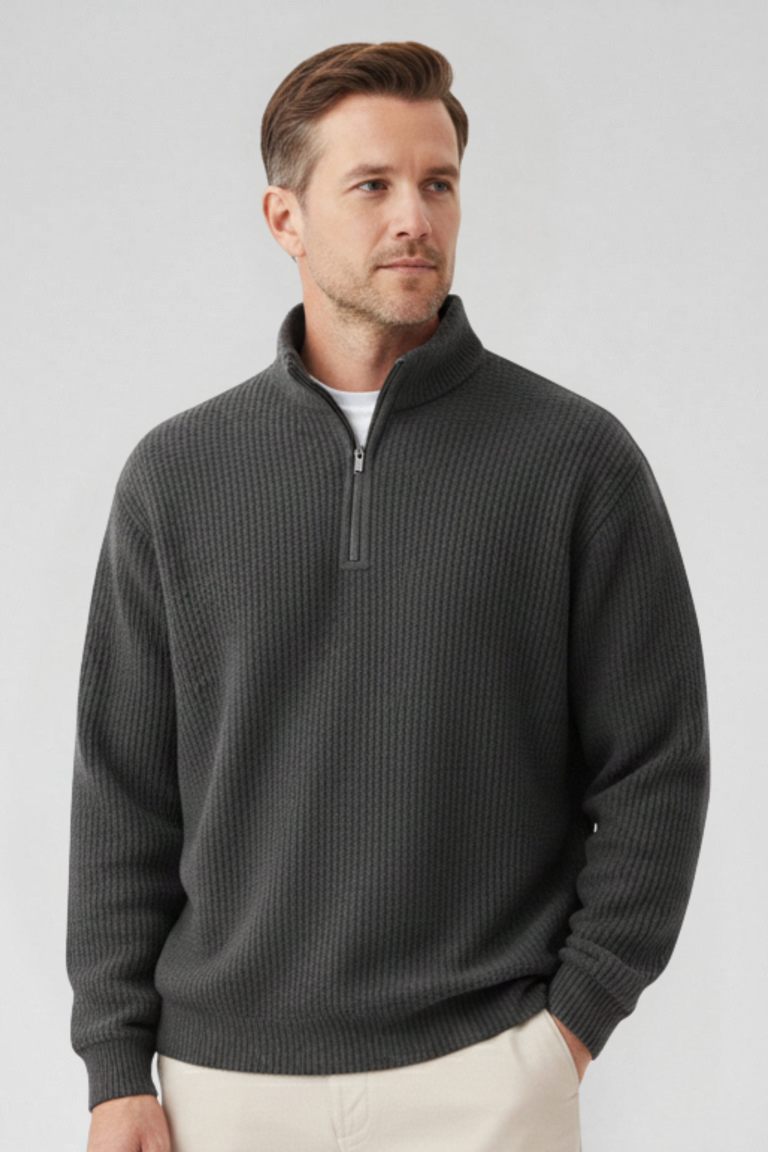 Carter Zeitloser Strickpullover mit Reißverschluss am Kragen Damen