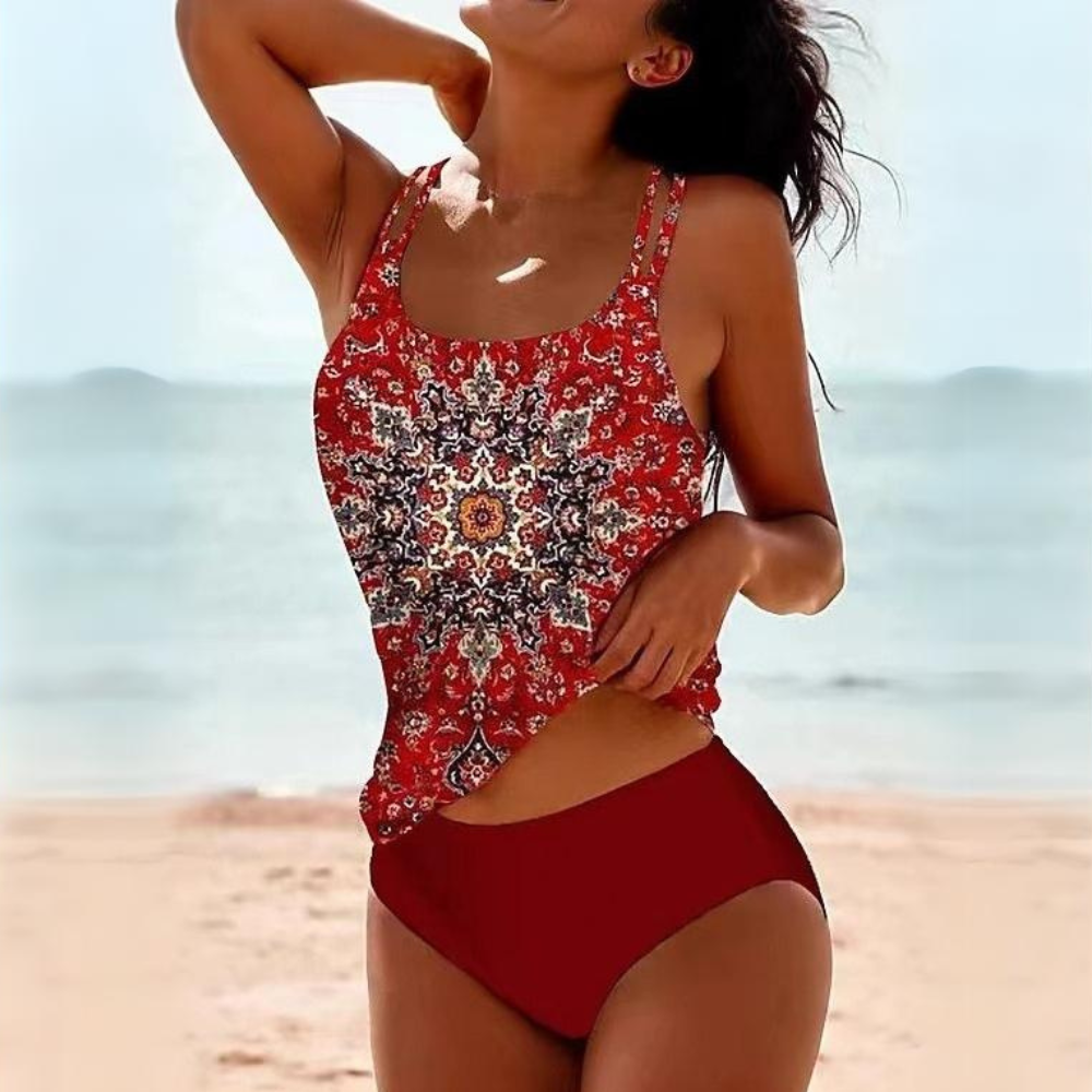 Tankini für Damen mit hohem Bund - schnelltrocknend & dehnbar