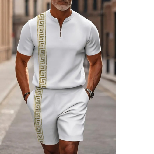 Trendiges kurzes Jacken- und Hose-Set mit Reißverschluss für einen modernen und bequemen Look