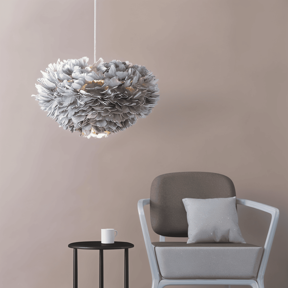 Feathered Sphere Pendant Lamp