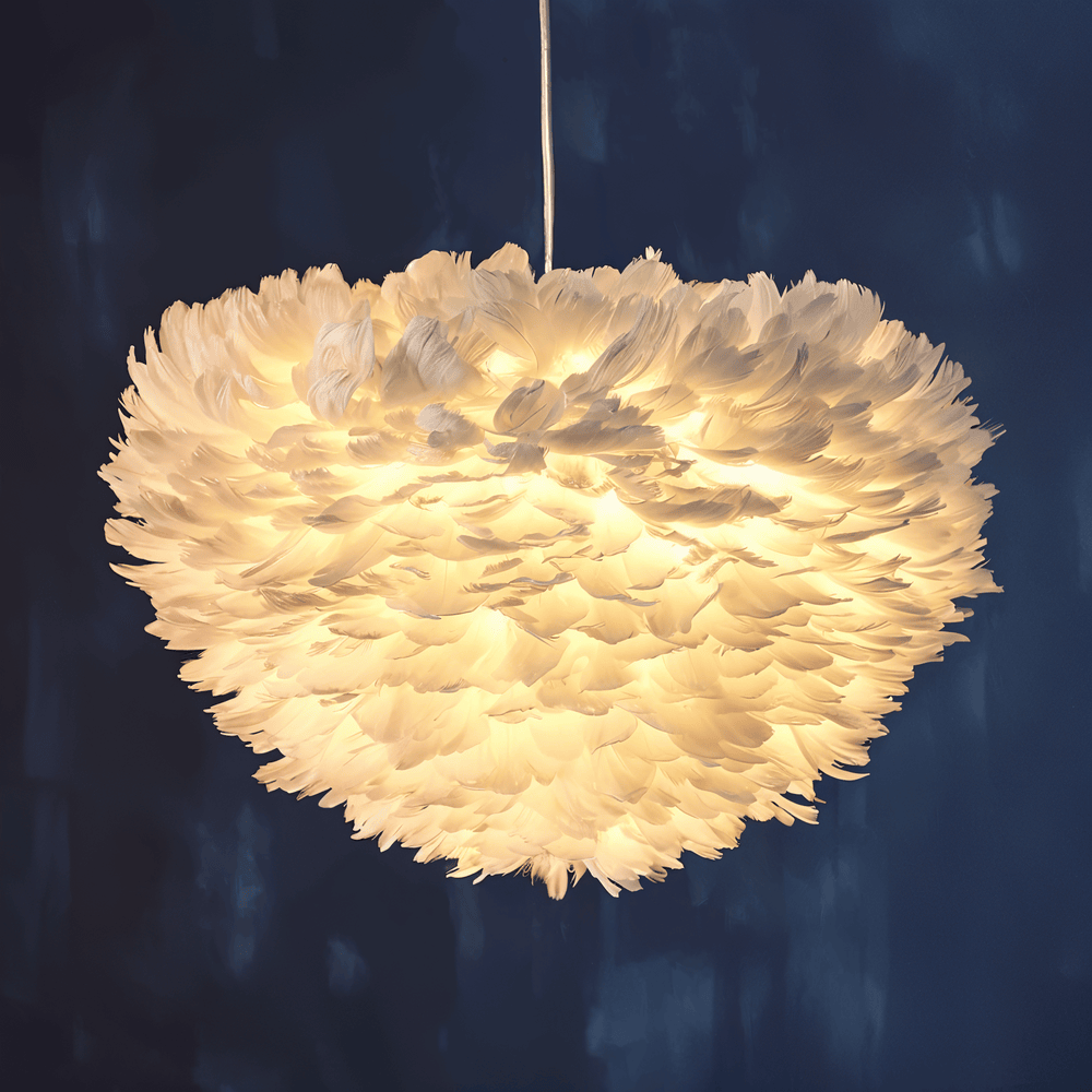 Feathered Sphere Pendant Lamp