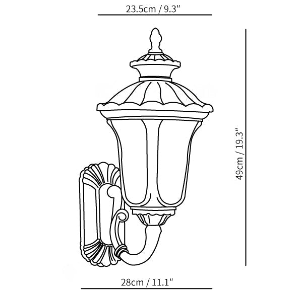 Verenia Wasserdichte Retro-Außenwandleuchte mit Mattglas für stilvolle Beleuchtung