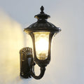 Verenia Lámpara de pared exterior retro impermeable con vidrio esmerilado para iluminación elegante