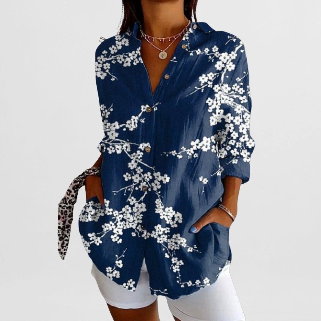 Philine – Locker geschnittene Printbluse 1