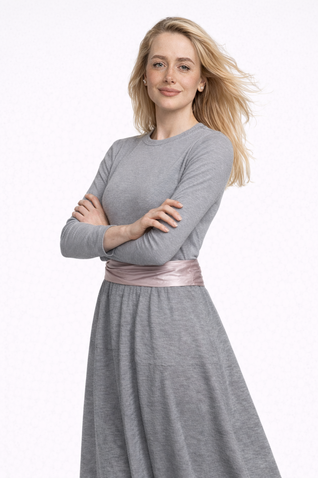 Retrogrå ribbad stretch slim-fit-set – modernt, figurnära och bekvämt