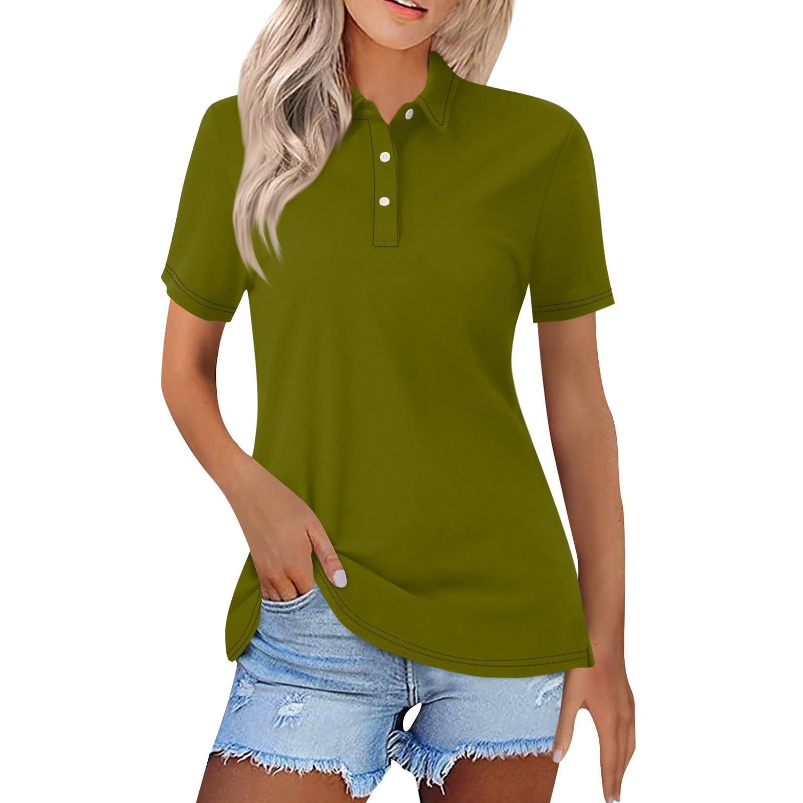 Priscella – Klassisches Polo-Top mit Knöpfen 1