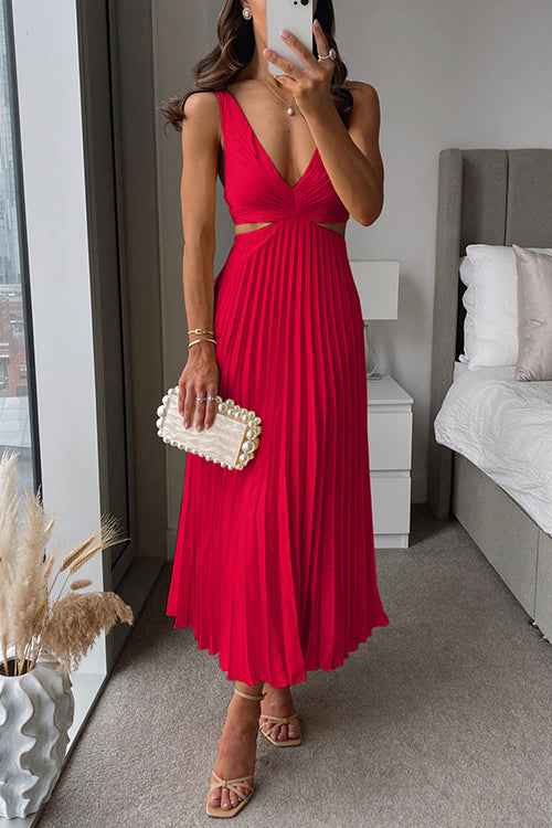 Elsa | mühelos elegantes plissiertes Maxi-Kleid