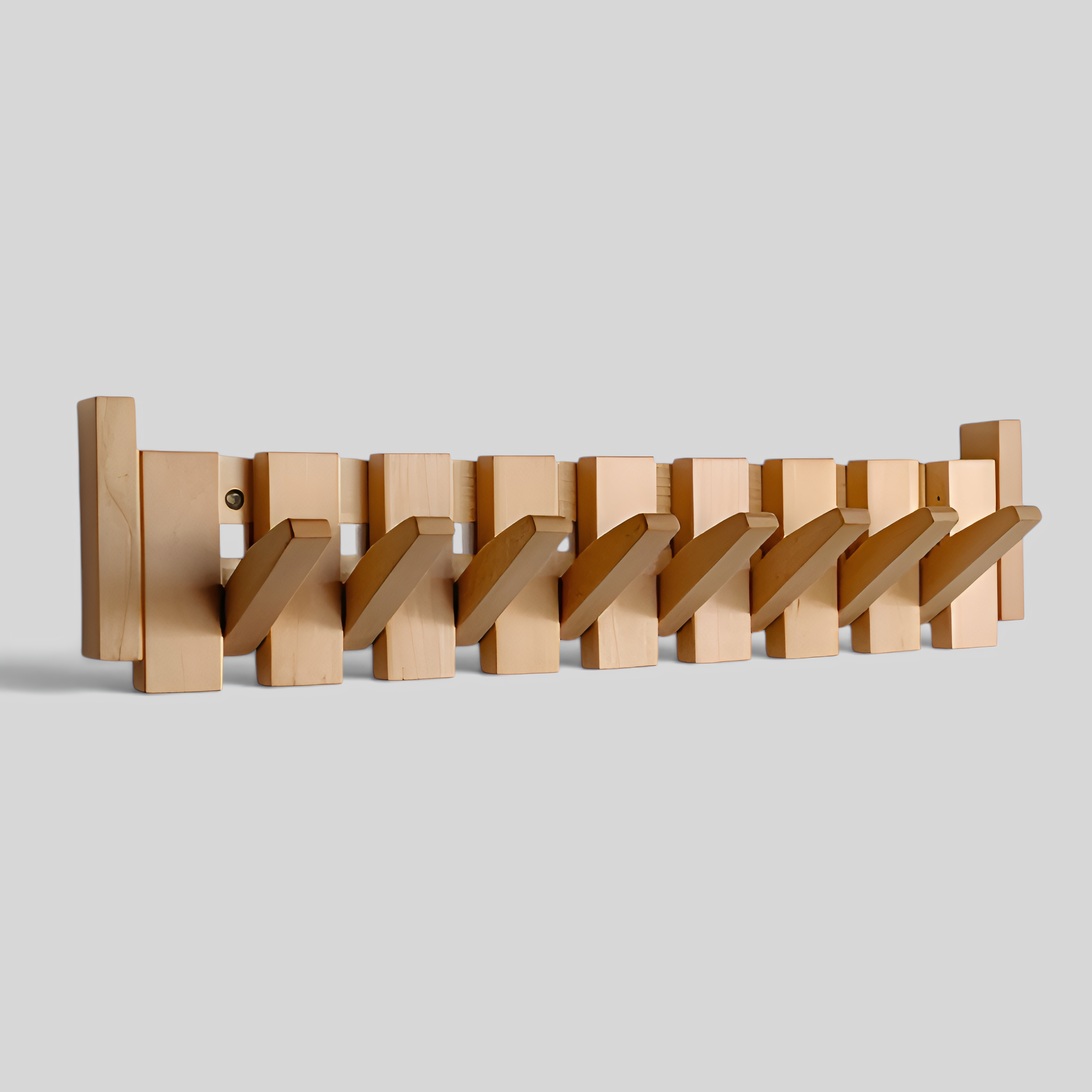 Holz-Wandregal mit Klavierdesign und magnetischen Garderobenhaken